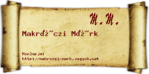 Makróczi Márk névjegykártya