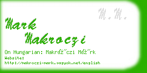 mark makroczi business card